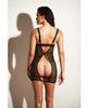 Φόρτωση εικόνας στο πρόγραμμα προβολής Gallery, FETISH Excitement Fishnet & Vinyl Fitted Babydoll w/D-Ring & Metal Clasp Black XL