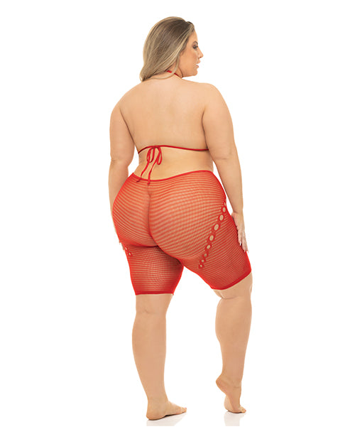 Load image into Gallery viewer, Pink Lipstick Fill Me In Bodystocking Red QN