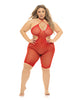 Load image into Gallery viewer, Pink Lipstick Fill Me In Bodystocking Red QN