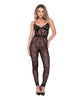 Load image into Gallery viewer, Chantilly Stretch Lace Sleeveless Catsuit w/Satin Trim Black XL