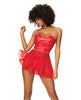 Lataa kuva gallerian katseluohjelmaan, Wet Look Two in One Babydoll Red LG