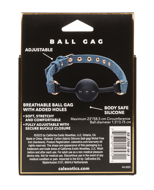 Load image into Gallery viewer, Ride 'Em Premium Denim Collection Ball Gag