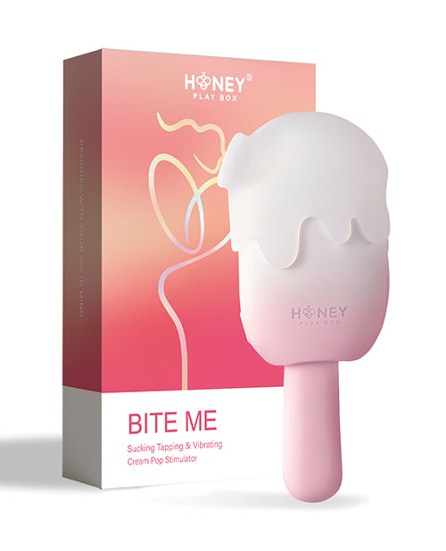Ladda bilden i Galleri Viewer, Bite Me Sucking, Tapping & Vibrating Cream Pop Stimulator - Pink/White