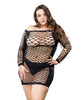 Ladda bilden i Galleri Viewer, Beverly Hills Naughty Girl Long Sleeve Diamond Mesh Dress Black QN