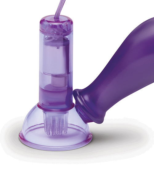 Charger l'image dans la visionneuse de la galerie, Lux Fetish Vibrating Nipple Suckers w/Wired Remote Control - Purple