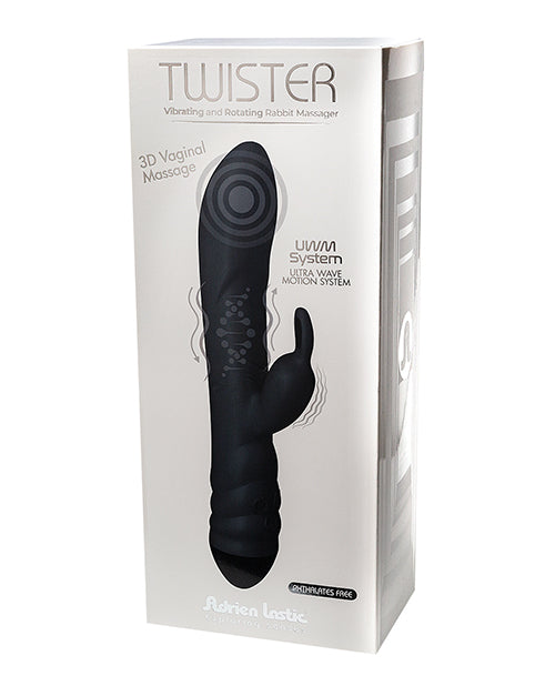 Cargue la imagen en el visor de la galería, Adrien Lastic Twister Clitoral Sucker & Vibrating Rabbit - Black