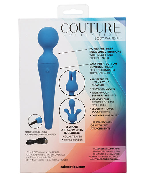 Load image into Gallery viewer, Couture Collection Body Wand Vibrator Kit - Blue