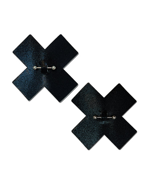 Load image into Gallery viewer, Pastease Pierced Liquid Black Cross w/Barbell Piercing - Black O/S