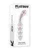 Afbeelding laden in Galerijviewer, Playboy Pleasure Jewels Double Glass Dildo w/Anal Beads - Clear