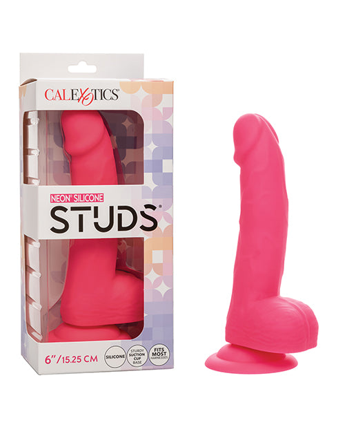 Load image into Gallery viewer, Silicone Studs Neon 6" Dildo - Pink