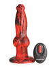 Indlæs billede i gallerifremviser, Creature Cocks Helvulv Stødende & Vibrerende Silikone Dildo - Sort/Rød