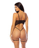 Load image into Gallery viewer, Lola Unlined Underwire Embroidered Teddy w/Attached Garter Stays - Black SM