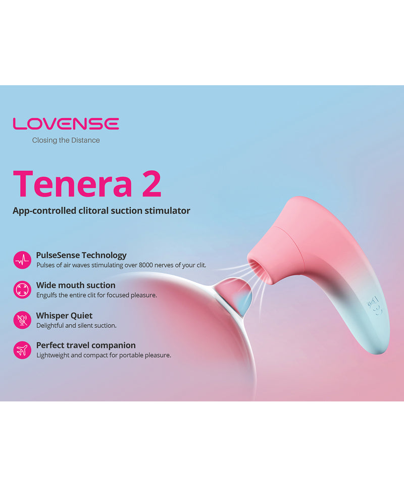 Ladda bilden i Galleri Viewer, Lovense Tenera 2 Bluetooth Clitoral Suction Stimulator - Pink/Blue