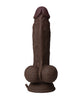 Charger l'image dans la visionneuse de la galerie, Shaft Flexskin Liquid Silicone 7.5" Vibrating Dong w/Balls - Mahogany