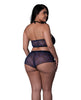 Charger l'image dans la visionneuse de la galerie, Hazy Dayz Butterfly Blacklight Reflective Halter Top & Short 2 pc Set - Black Multi QN