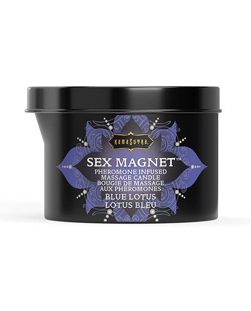 Charger l'image dans la visionneuse de la galerie, Kama Sutra Sex Magnet Pheromone Massage Candle With Pour Spout Blue Lotus 6 Oz