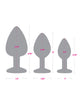 Bild in den Galerie-Viewer laden, Gemsations 3 pc 2.75" & 3.15" & 3.7" Silicone Bling Bling Butt Plug Training Set - Black