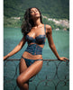 Load image into Gallery viewer, Eden Scalloped Eyelash Lace & Wet Look Waspie 3 pc Set - Teal XL