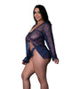 Bild in den Galerie-Viewer laden, Hazy Dayz Butterfly Blacklight Reflective Tie Front Top & Thong 2 pc Set - Black Multi QN