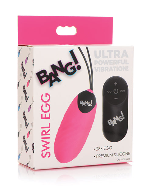 Load image into Gallery viewer, Bang! 28X Swirl Silicone Egg w/Remote Control - Pink