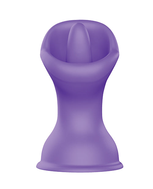Carica l'immagine nel visualizzatore Galleria, Luv Inc. Mouth & Tongue Suction Cup Vibrator - Purple