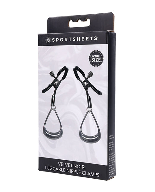 Lataa kuva gallerian katseluohjelmaan, Sportsheets Velvet Noir Tuggable Nipple Clamps - Black