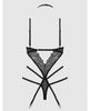 Afbeelding laden in Galerijviewer, Eden Embroidered Lace & Mesh Teddy w/Garters - Black MD