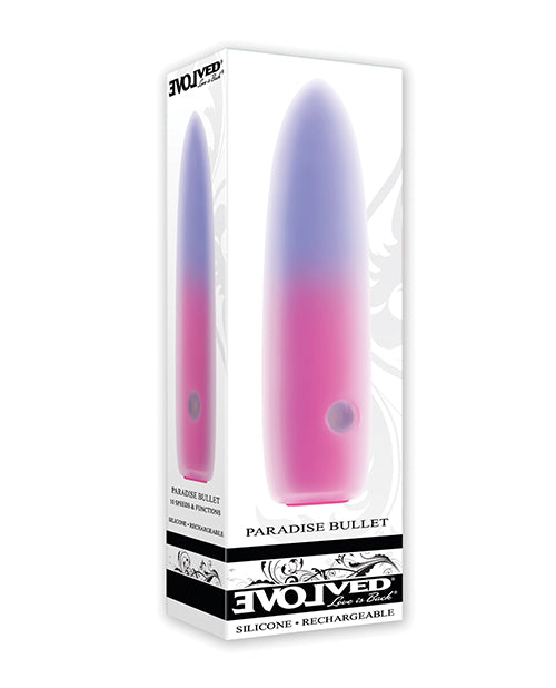 Carregar imagem no visualizador da Galeria, Evolved Paradise Bullet Mini Vibe Pink Purple Dual Silicone Layers Tapered Tip