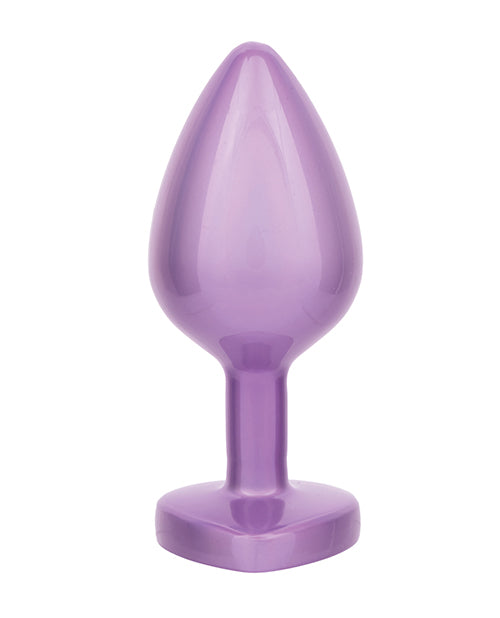 Load image into Gallery viewer, Jewel Amethyst Heart Butt Plug - Large, Purple