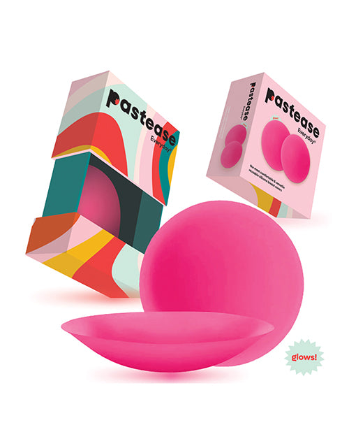 Cargue la imagen en el visor de la galería, Pastease HALOS Silicone Nipple Covers w/Travel Box - Neon Pink A-C Cup 10 or More Uses