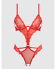Charger l'image dans la visionneuse de la galerie, Nadia Lace & Mesh Cutout Teddy - Grenadine Dark Orange XL