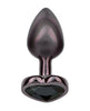 Carica l'immagine nel visualizzatore Galleria, Jewel Black Diamond Heart Butt Plug - Small, Black