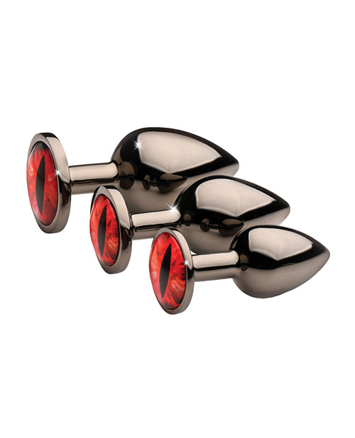 Cargue la imagen en el visor de la galería, Creature Cocks - Sinister Eyes Red Eye Metal Butt Plug Set