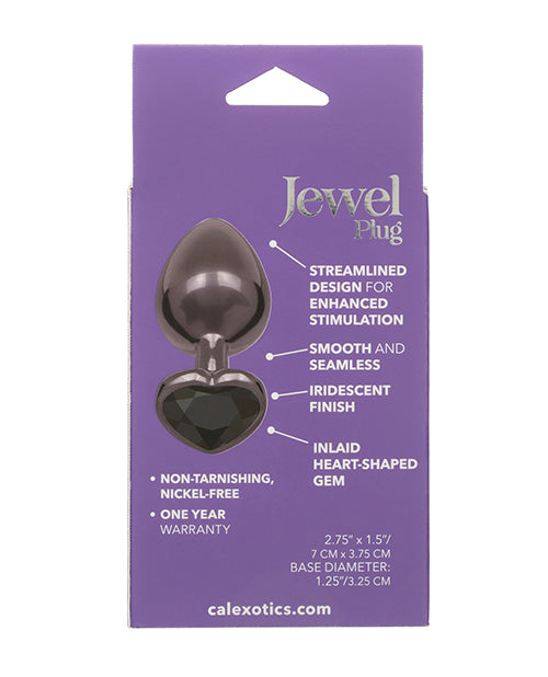 Load image into Gallery viewer, Jewel Black Diamond Heart Butt Plug - Large, Black