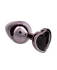 Load image into Gallery viewer, Jewel Black Diamond Heart Butt Plug - Large, Black