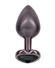 Load image into Gallery viewer, Jewel Black Diamond Heart Butt Plug - Large, Black