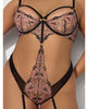Încărcați imaginea în vizualizatorul Galerie, Nova Lace Teddy w/Garters - Black 1X/2X