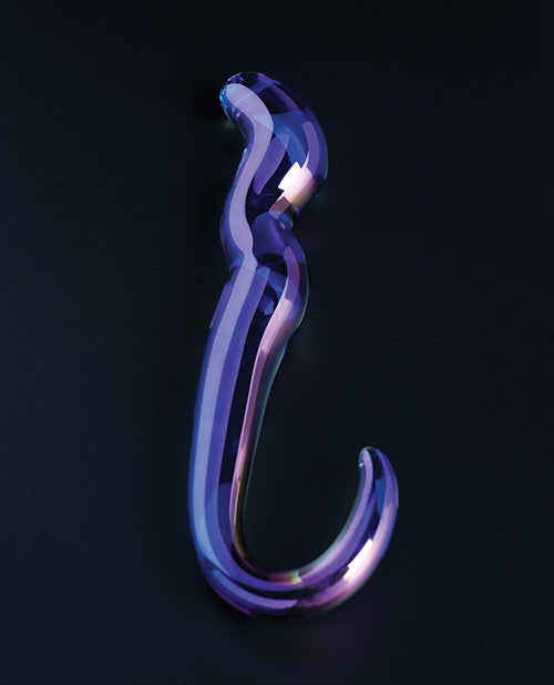 Φόρτωση εικόνας στο πρόγραμμα προβολής Gallery, Cristal Blue Flame Curved Glass Dildo - Purple