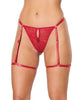 Load image into Gallery viewer, Lace Thong w/Garters and Bow Detail - Red XL