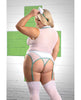 Load image into Gallery viewer, Play Herbal Remedy Gartered Bustier w/Panty & Headpiece - White 1X/2X