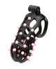 Încărcați imaginea în vizualizatorul Galerie, Sport Fucker Cellmate FlexiSpike Chastity Cage Size 4 Black And Pink Shower Friendly Resin