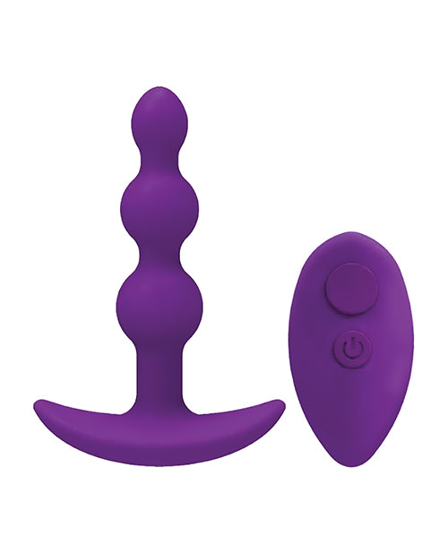 Lataa kuva gallerian katseluohjelmaan, A Play Beaded Rechargeable Silicone Anal Plug w/Remote - Purple