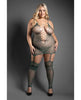 Load image into Gallery viewer, Sheer Reptile Print Bodystocking With Stockings Green QN