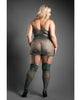 Load image into Gallery viewer, Sheer Reptile Print Bodystocking With Stockings Green QN