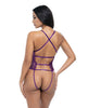 Load image into Gallery viewer, Carmen Lace & Mesh Underwire Crotchless Teddy - Imperial Purple L/XL