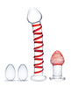 Load image into Gallery viewer, Glas 4 pc Mr. Swirly Set w/Glass Kegel Balls & 3.25" Butt Plug - Red