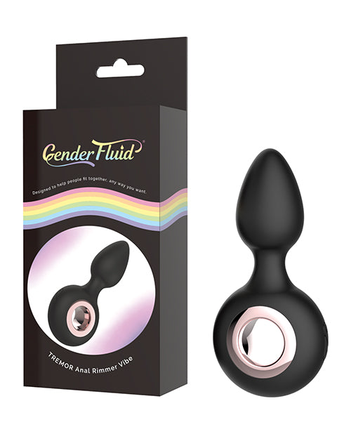 Cargue la imagen en el visor de la galería, Gender Fluid Tremor Ring Plug Anal Vibe - Black