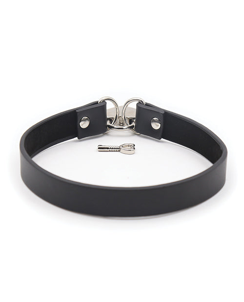 Load image into Gallery viewer, Plesur PVC Collar w/Heart Lock - Black