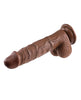 Bild in den Galerie-Viewer laden, Evolved 8" realistischer Dildo mit Hoden - Dunkel