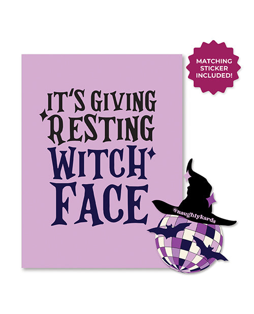 Bild in den Galerie-Viewer laden, Halloween Witch Face Greeting Card w/Sticker